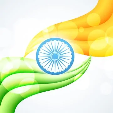 Stylish indian flag design Stock Illustration