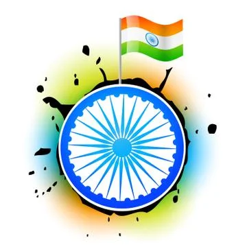 Stylish indian flag Stock Illustration