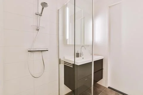 Stylish interior design of a bathroom Stock Photos