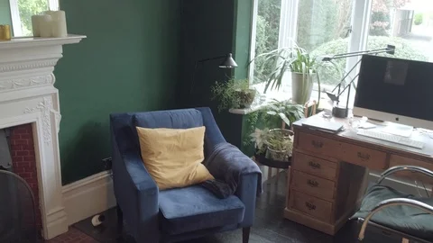 Stylish interior design of victorian study Stock Footage 127165881