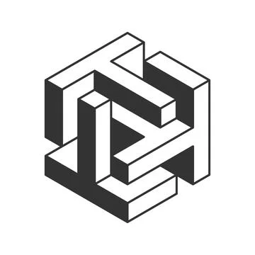 Stylish isometric cube design, perfect for tech, engineering, or abstract con Stock Illustration