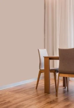 Stylish kitchen interior with dining table and chairs Fotos Stock