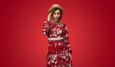Stylish lady looking at camera Stock Photos