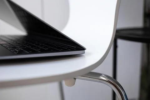 Stylish laptop for work, technology, macro photography Stock Photos