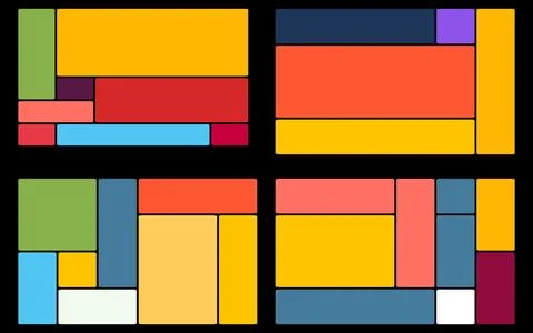 Stylish layout grid template collection for modern marketing and advertisin.. Stock Illustration