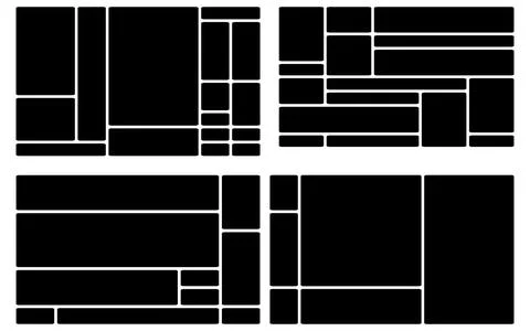 Stylish layout grid template set for UI design and modern presentations Stock Illustration