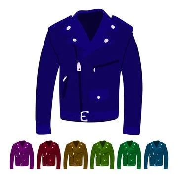 Stylish leather jacket male vector cartoon graphic イラスト素材