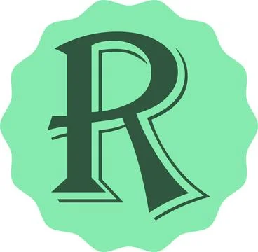 Stylish Letter R Vector Design Isolated on White Background Stock Illustration