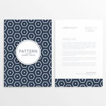 Stylish letterhead design with hexagonal pattern Ilustração Stock