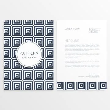 Stylish letterhead design with square patterns 스톡 일러스트