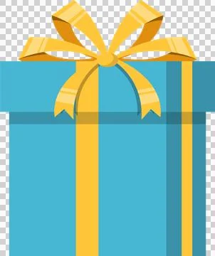 Stylish light blue gift box, tied with a golden ribbon, perfect for celebra.. Stock Illustration