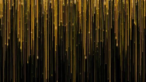 Stylish lines gold falling on black background decorative dynamic footage Stock Footage 327572150