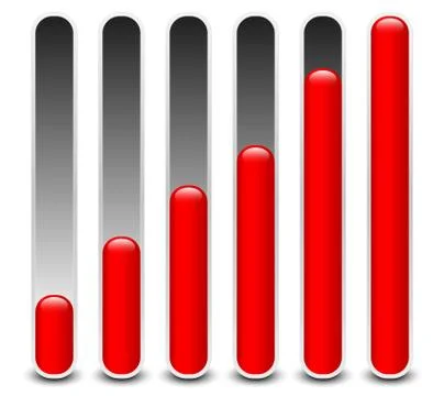 Stylish loading bars, meters, benchmark or level indicator elements. vector. Stockillustratie