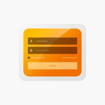 Stylish login form in yellow theme for website and mobile application Illustrazione stock