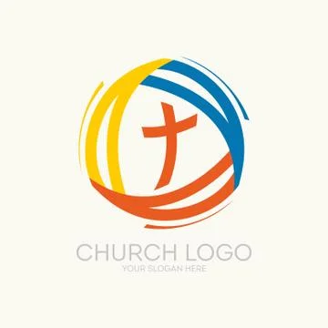 Stylish logo with a cross Stock Illustration