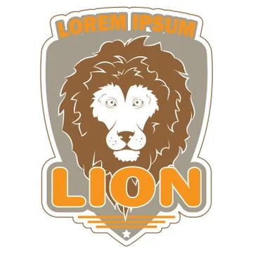 Stylish logo with an image of a lion Stock Illustration