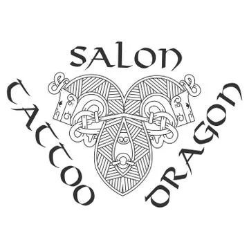 Stylish logo for tattoo studio. Stock Illustration