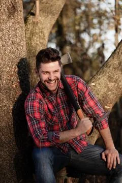 Stylish lumberjack Foto stock