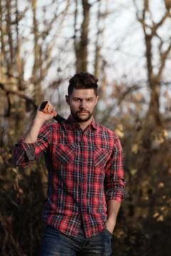 Stylish lumberjack Stock Photos