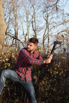 Stylish lumberjack Stock Photos