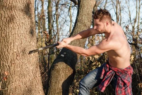 Stylish lumberjack Stock Photos