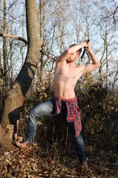 Stylish lumberjack Stock Photos