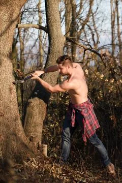 Stylish lumberjack Stock Photos