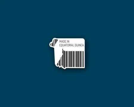 Stylish "Made in Equatorial Guinea" barcode Stock Illustration