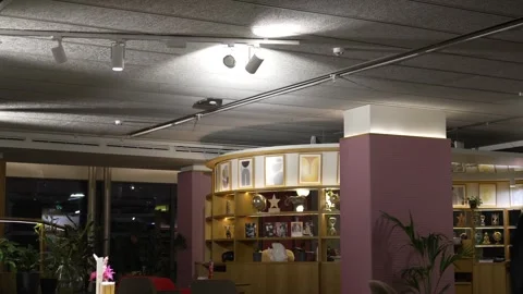 Stylish Madrid interior featuring a contemporary office space or lounge area Stock Footage 336317235
