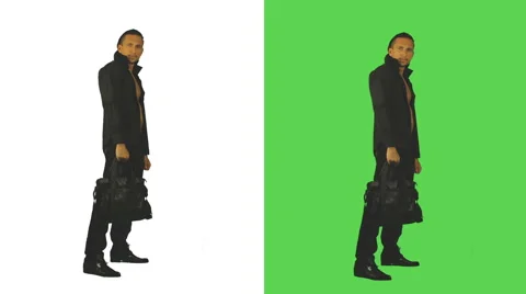 Stylish man with the bag Stock Footage 41378033