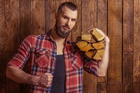 Stylish man with beard Stock Photos