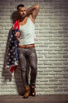 Stylish man with beard Stock Photos