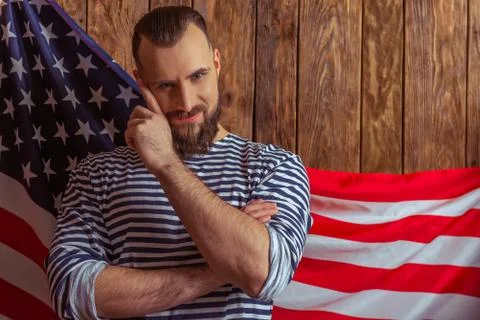 Stylish man with beard Stock Photos