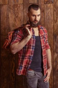Stylish man with beard Stock Photos