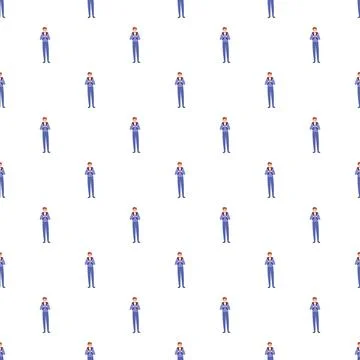 Stylish man character pattern repeating blue suit concept Stock Illustration