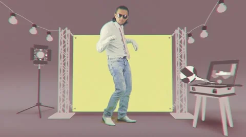Stylish man dancing,  color correction (film) Stock Footage 50539678