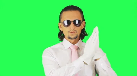 Stylish man dancing in the style of puping Stock Footage 41586456