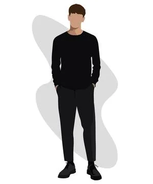 Stylish man in a flat style on an interesting background. Fashion guy vector Stock Illustration