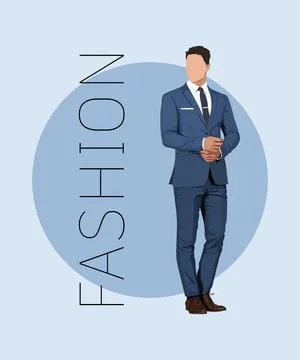 Stylish man in a flat style on an interesting and stylish background with the Stock Illustration