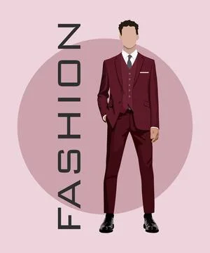 Stylish man in a flat style on an interesting background with the inscription Stock Illustration