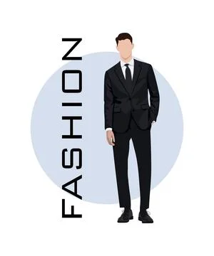 Stylish man in a flat style on an interesting and stylish background with the Stock Illustration