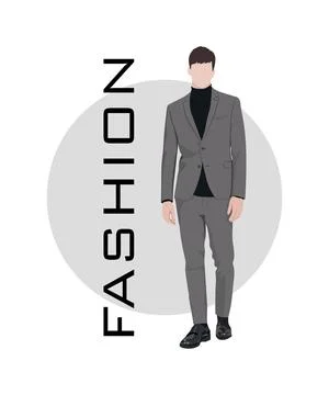 Stylish man in a flat style on an interesting and stylish background with the Stock Illustration