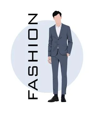 Stylish man in a flat style on an interesting and stylish background with the Stock Illustration