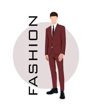 Stylish man in a flat style on an interesting and stylish background with the Stock Illustration