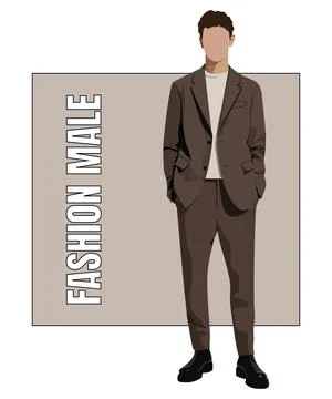 Stylish man in flat style vector illustration. A guy in fashionable clothes on Stock Illustration