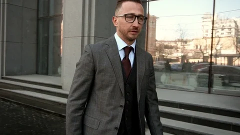 Stylish man getting into the car Video stock 107139467