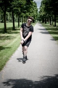 Stylish man in the park Stock Photos