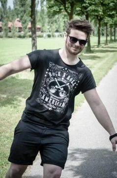 Stylish man in the park Stock Photos