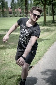Stylish man in the park Stock Photos
