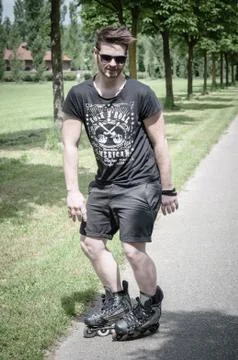 Stylish man in the park Stock Photos